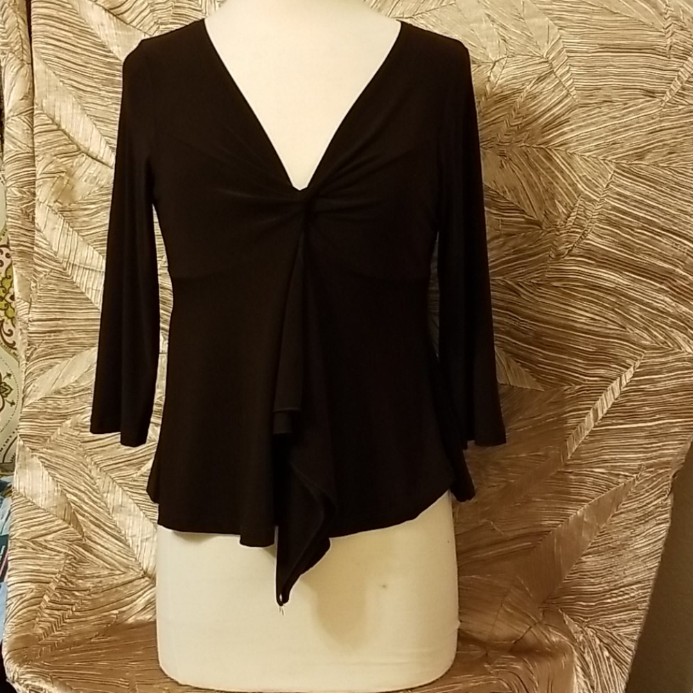 Carina 3/4 length sleeve top brown